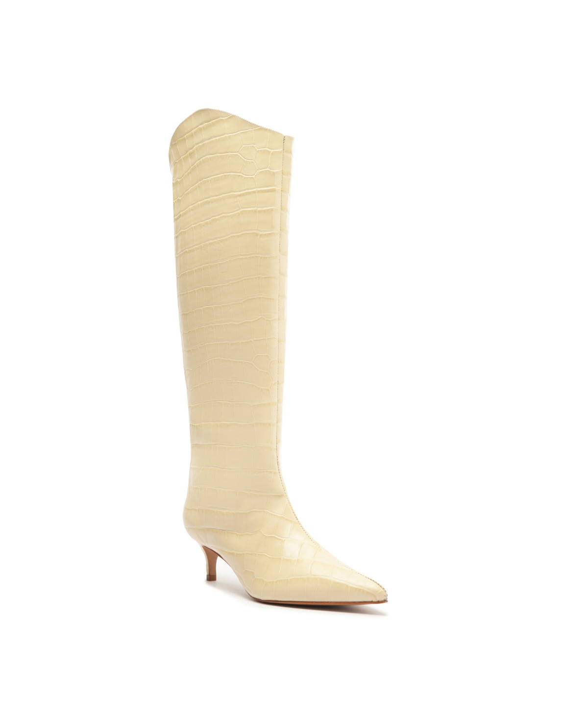 Schutz Women's Maryana Lo Wide Pointed Toe Knee High Boots - Beige | Macy's