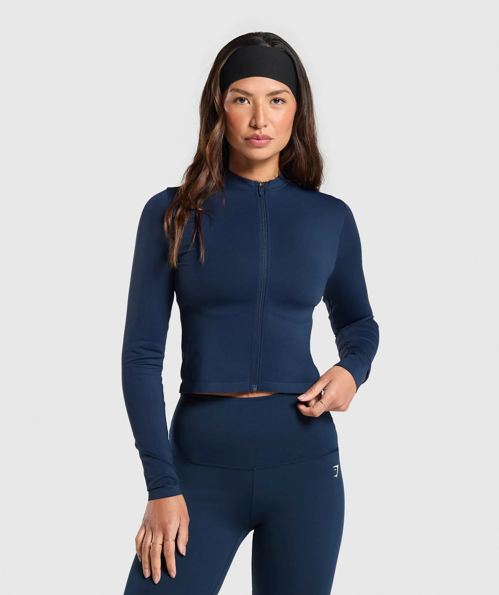 Gymshark Everyday Seamless Zip Tracktop - Navy | Gymshark US