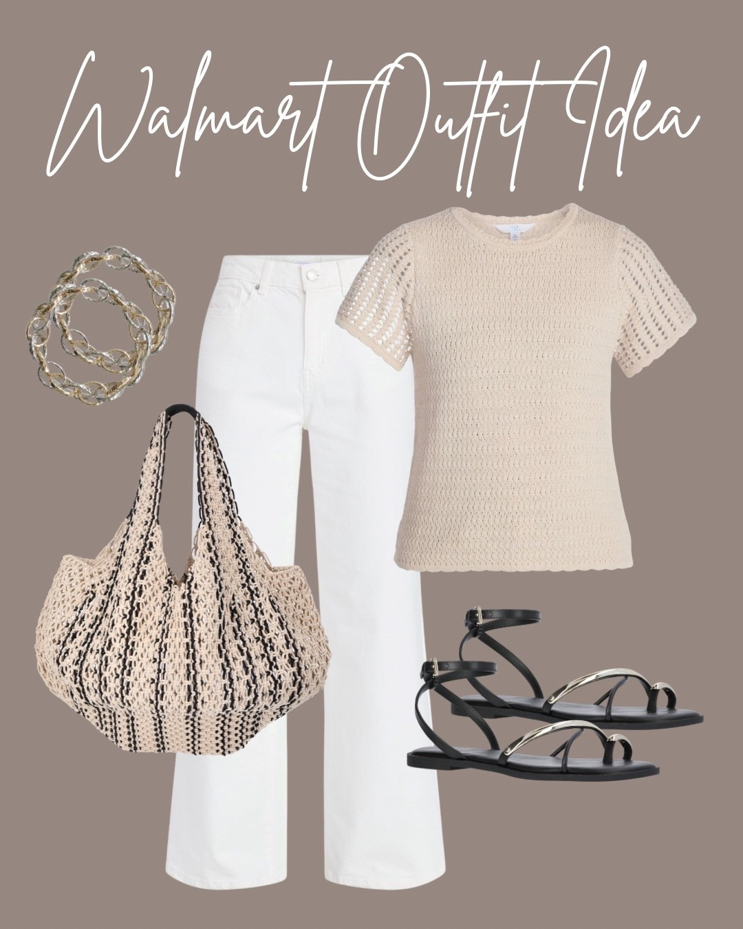 Walmart spring outfit idea
Neutral outfit, wide leg white jeans

#LTKOver40 #LTKSeasonal #LTKootd