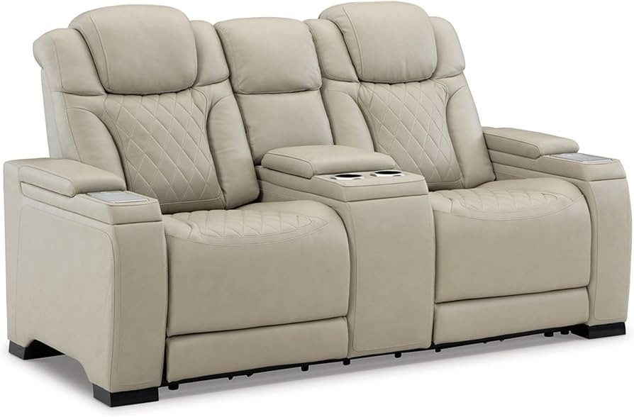 Signature Design by Ashley Strikefirst Contemporary Tufted Leather Power Reclining Loveseat with ... | Amazon (US)