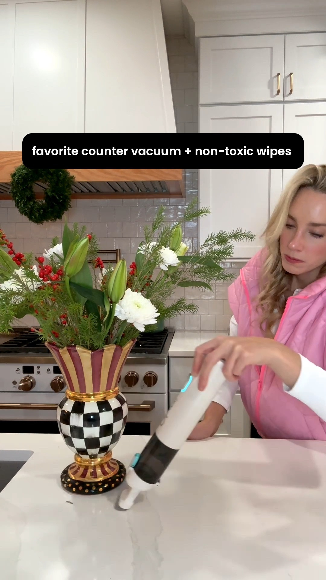 Countertop, vacuum kitchen, cleaning wipes, nontoxic cleaner, nontoxic wipes, biom Mackenzie childs vase