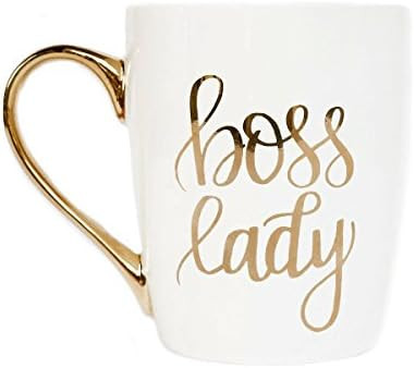 Sweet Water Decor Boss Lady Coffee Mugs with Golden Handle | 16oz China Coffee Cup with Quote | E... | Amazon (US)