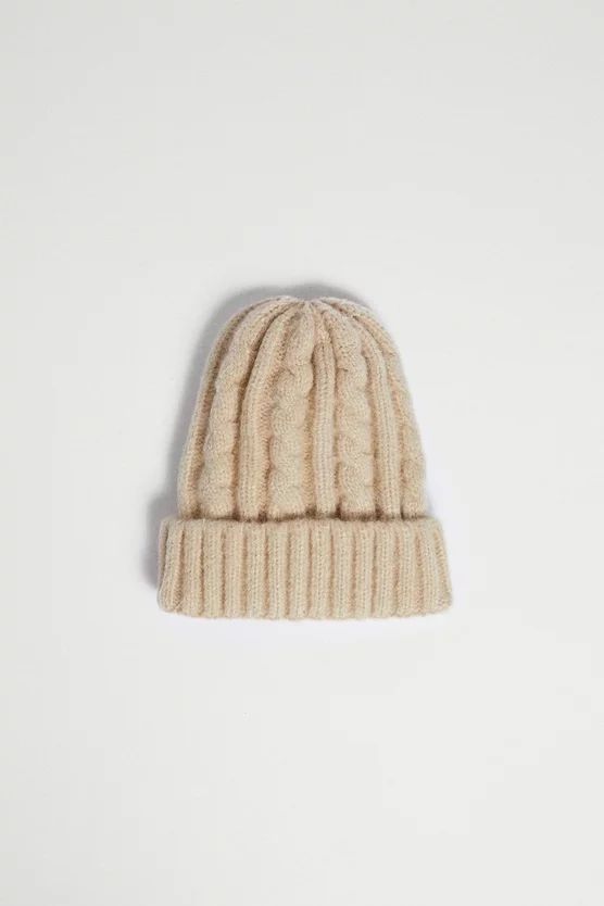 Cable Knit Beanie | Warehouse UK & IE