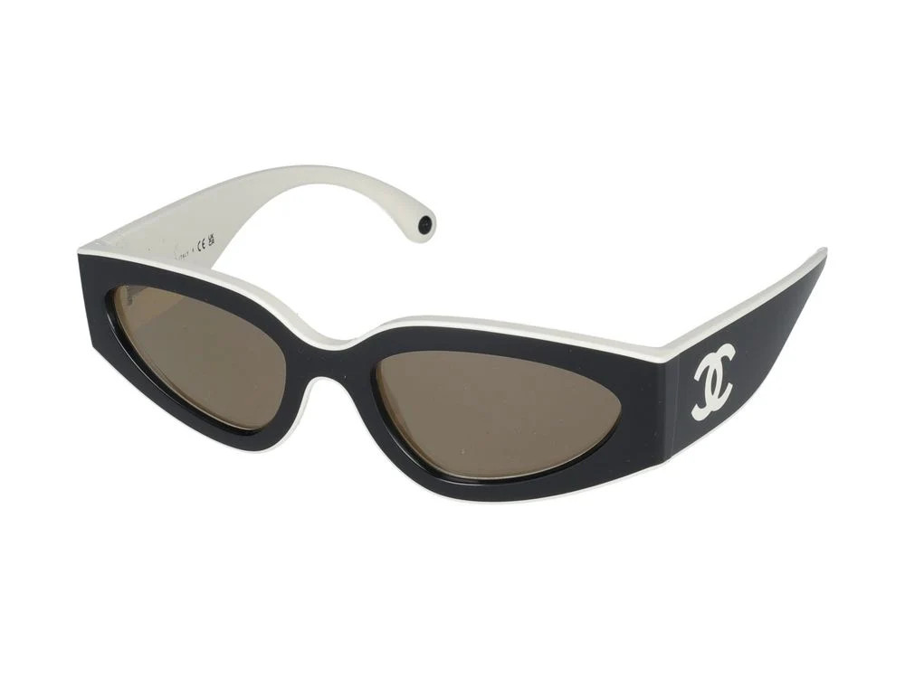 Chanel 0CH6056 Logo-Detailed Cat-Eye Sunglasses — Black | Italist Inc.