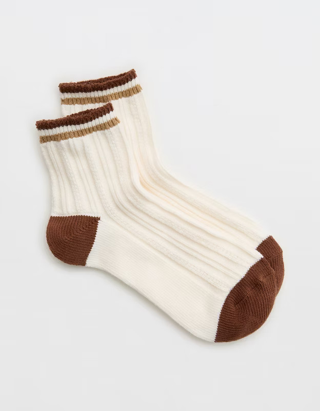 Aerie Pointelle Stripe Quarter Socks | Aerie