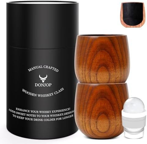 Charred Wooden Bourbon Drinking Glass,Handcrafted Whiskey Glasses for Men,Great Anniversary Birth... | Amazon (US)
