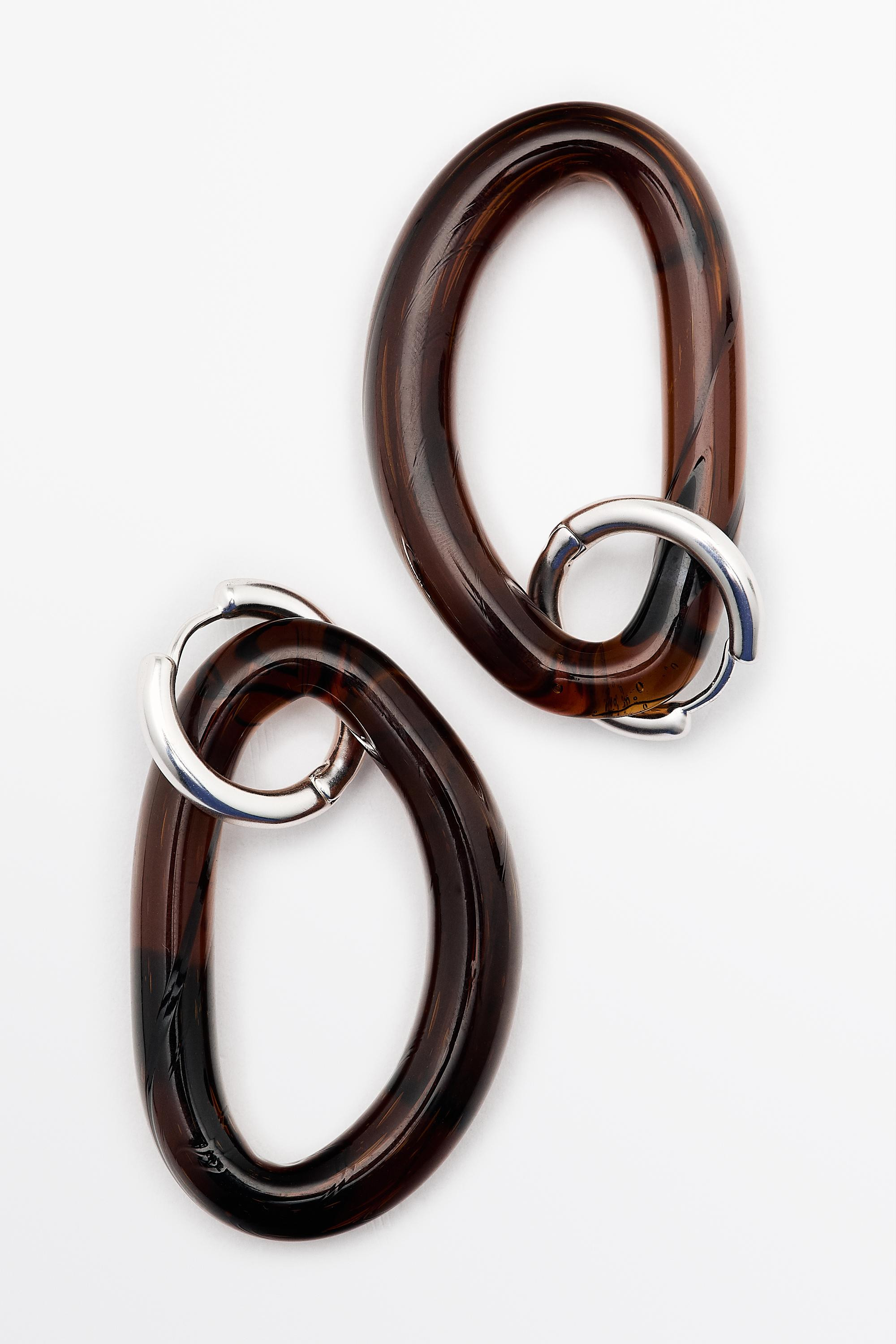 Glass hoop earrings | Massimo Dutti US
