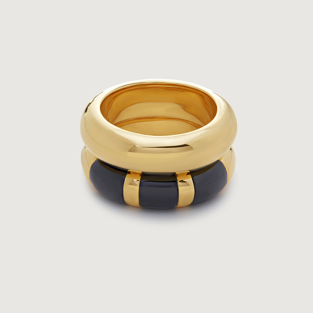 Kate Young Black Onyx Stacking Rings | Monica Vinader (Global)