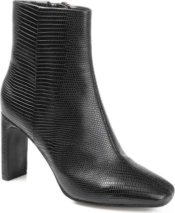 Sarla Lizard Embossed Block Heel Bootie (Women) | Nordstrom Rack