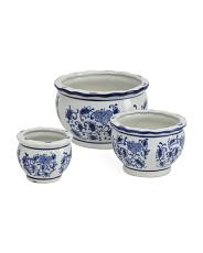 3pc Floral Ceramic Planters | TJ Maxx