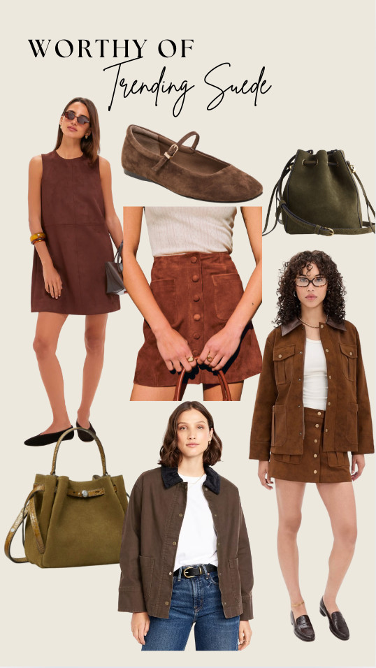 Trending suede for pre-fall. 

 #LTKStyleTip #LTKShoeCrush #LTKItBag