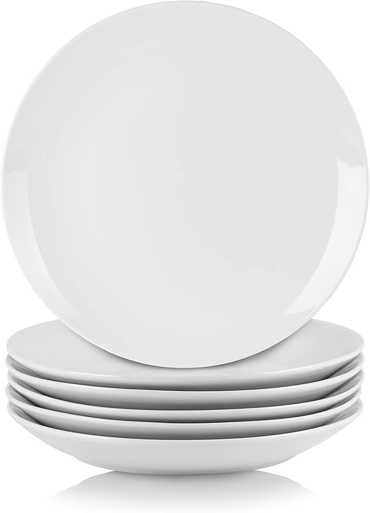 10 Strawberry Street Simply White 7.5" Coupe Salad Plate, Set of 6 | Amazon (US)