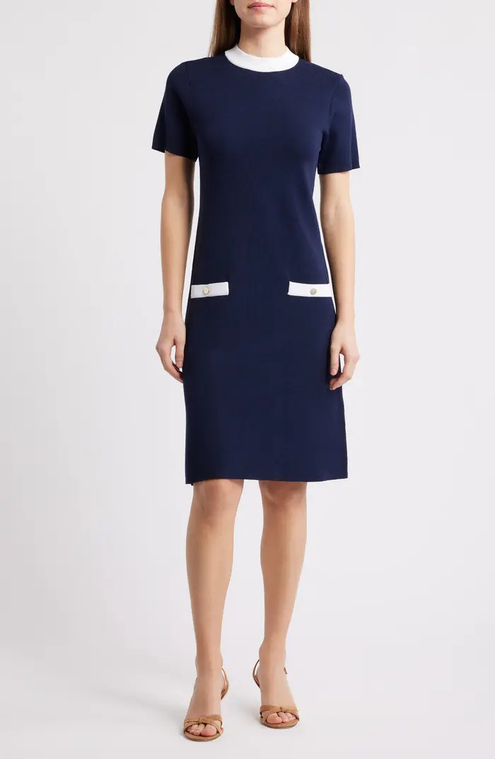 Mock Neck Short Sleeve Sweater Dress | Nordstrom