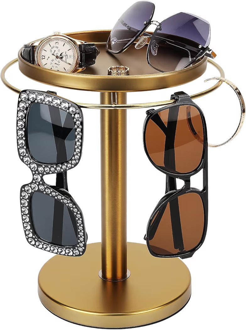 360° Rotating Sunglass Organizer Storage, Stainless Steel Glasses Holder Stand, Glasses Organize... | Amazon (US)