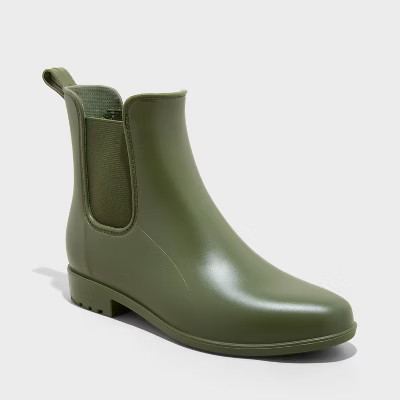 Women's Chelsea Short Rain Boots - A New Day™ Green | Target