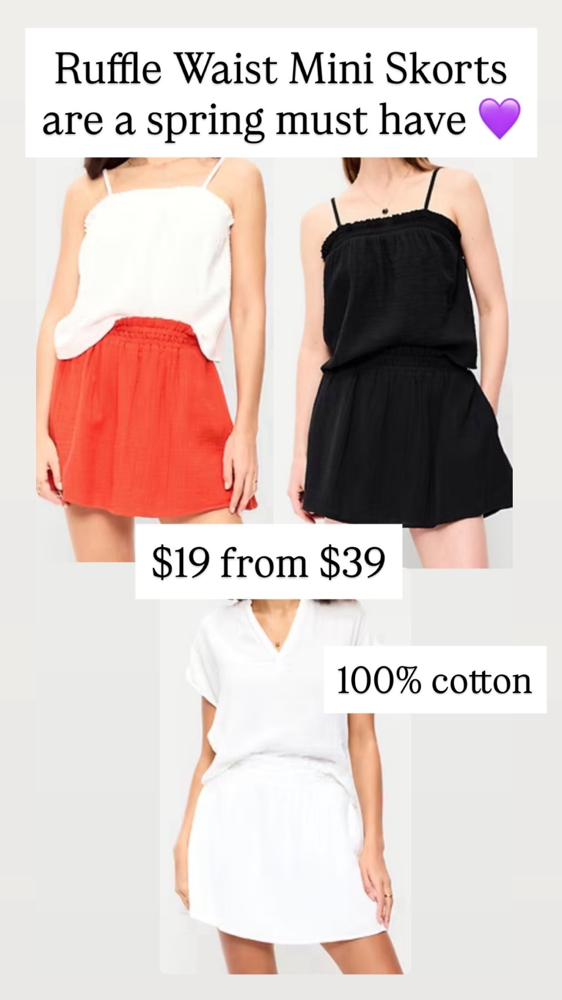 100% cotton skorts for women

#LTKSaleAlert