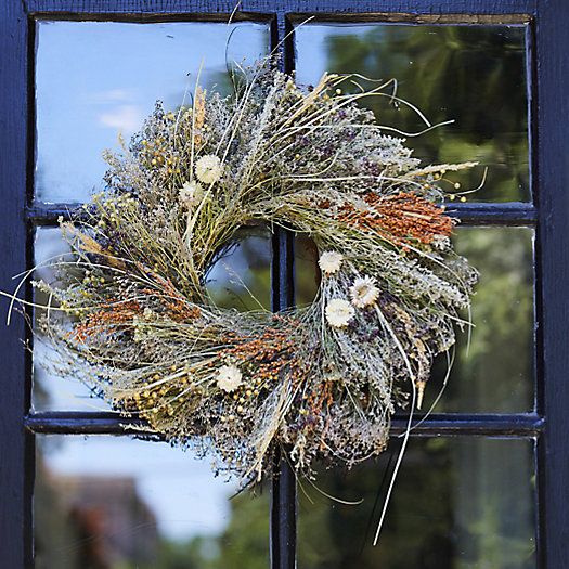 Preserved Purple Oregano + Grasses Wreath | Terrain