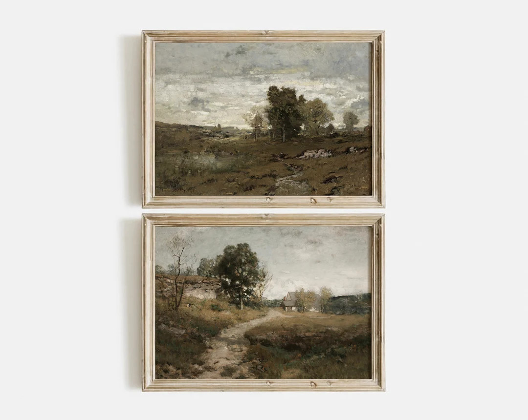 Vintage Farmhouse Art Print SET / French Country Landscape - Etsy | Etsy (US)