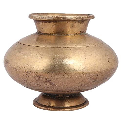 Indian Shelf Handmade Vintage Brass Old Kerala Traditional Water Pot Pack of 1 Indian Kitchen Ute... | Amazon (US)