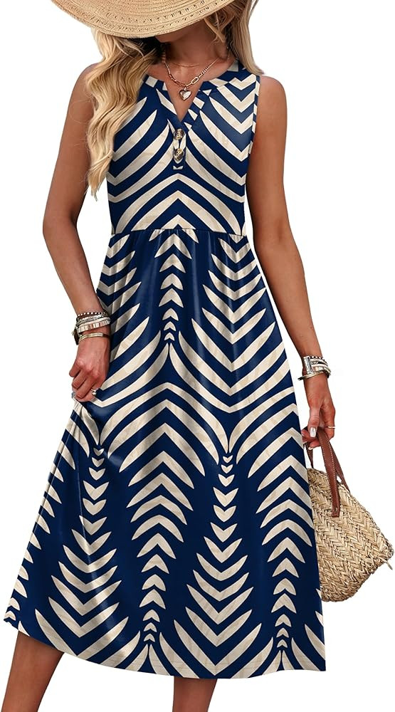 WIHOLL Women's Summer Dresses Maxi Dress Vacation Beach Sundresses 2026 with Pockets | Amazon (US)