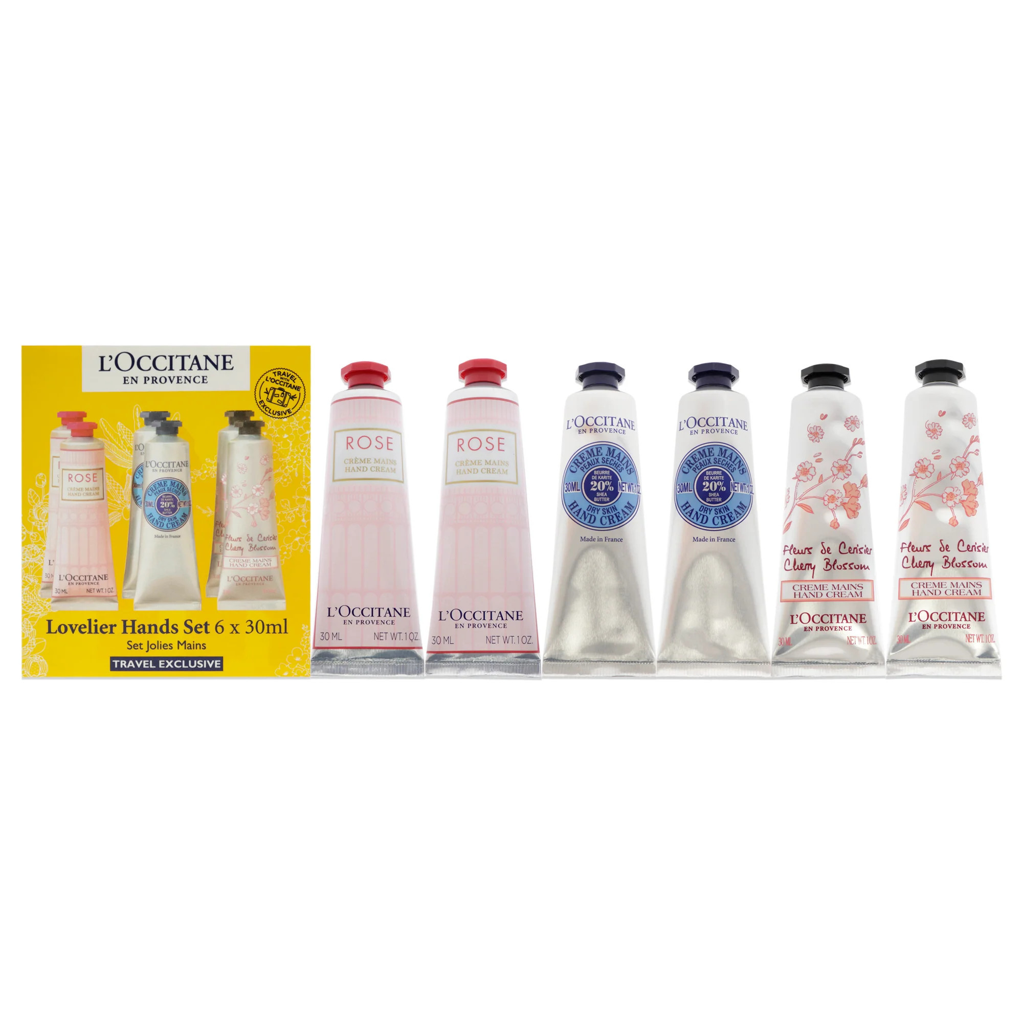 Lovelier Hands Kit by LOccitane for Unisex - 6 x 1 oz 2 Rose, 2 Shea Dry Skin, 2 Cherry Blossom | Shop Simon