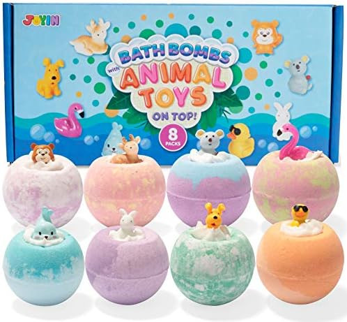 Bath Bombs for Kids with Animal Toys, 8 Packs Handcrafted Kids Bath Bombs with Surprise Toy on The T | Amazon (US)