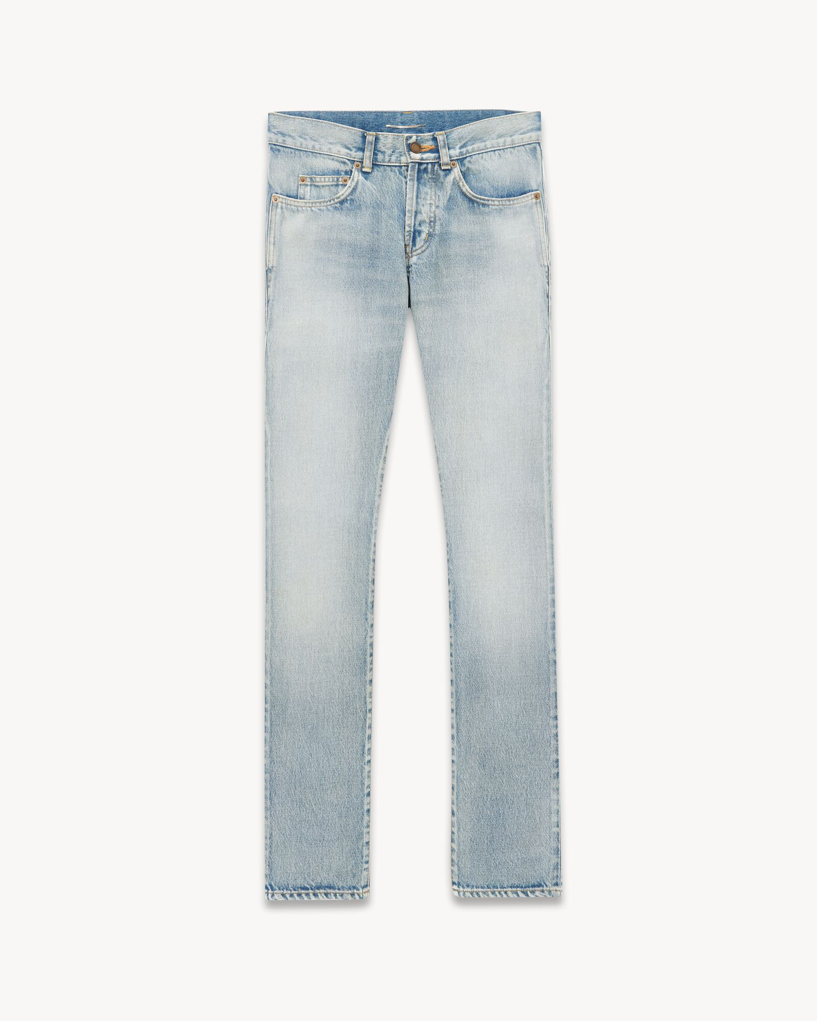 low-rise slim-fit five-pocket jeans with a button fly. | Saint Laurent Inc. (Global)