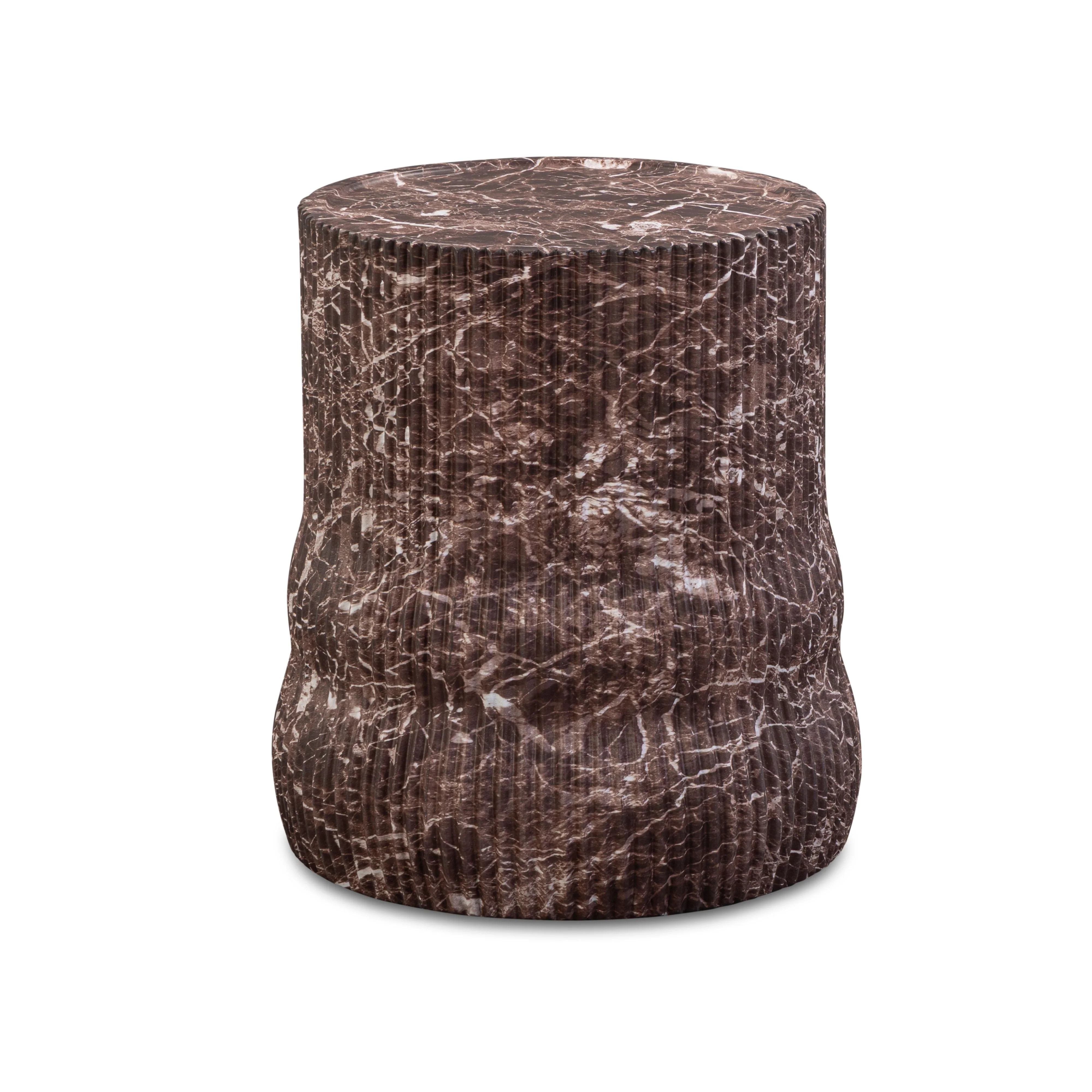 Cilla Red Faux Levanto Marble Indoor/Outdoor Concrete Side Table | TOV Furniture