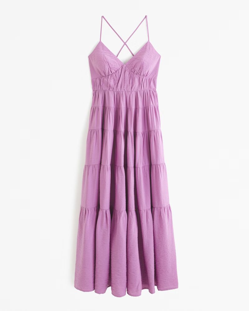 Women's Flowy Tiered Maxi Dress | Women's Clearance | Abercrombie.com | Abercrombie & Fitch (US)