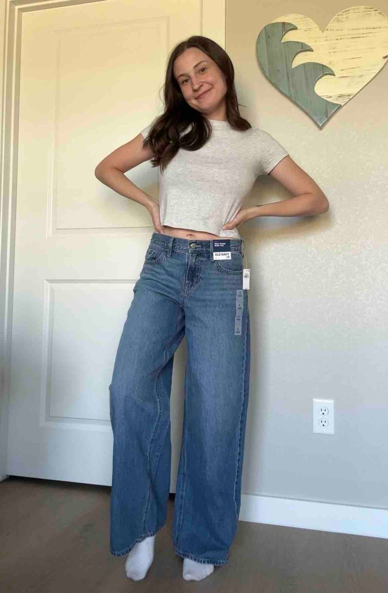 Obsessed with these jeans! If you’ve been seeing the Old Navy Mid-Rise Wow Baggy Wide-Leg Jeans everywhere, these are them. They have that relaxed, baggy wide leg fit that’s trending right now but still feel flattering and easy to wear for everyday outfits. I styled them with a simple fitted tee for a clean, casual look you can recreate with pieces you already have.

These are a great option if you want comfortable denim that still looks put together. The mid-rise fit makes them easy to style with basics, and the wide leg silhouette gives that effortless, on-trend vibe. Perfect for everyday wear, casual outfits, and simple neutral styling.

You can dress these up or down with sneakers, flats, or boots depending on the season. Linking the exact jeans so you can grab them while they’re still in stock. 

 #LTKgrwm #LTKootd #LTKmomlife