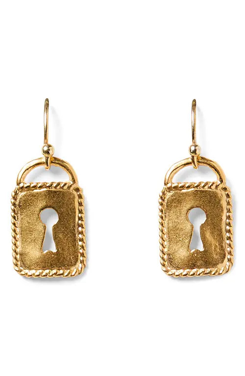 Chan Luu Mini Padlock Drop Earrings in Yellow Gold at Nordstrom | Nordstrom