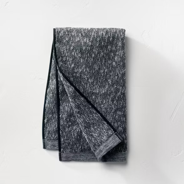 Slub Accent Organic Hand Towel Black - Casaluna™ | Target