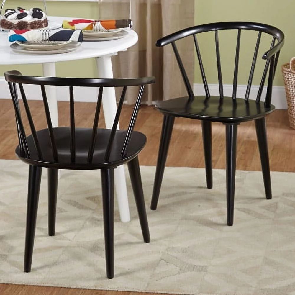Florence Dining Chair, Set of 2 - Black | Walmart (US)