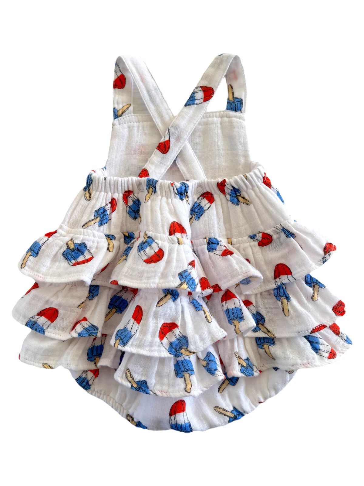 Muslin Ruffle Sunsuit, Astropops | SpearmintLOVE