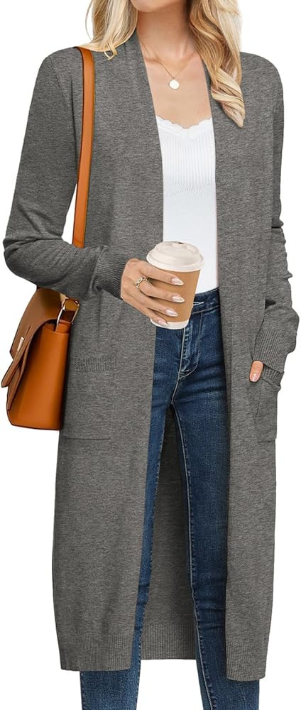 GRACE KARIN Women's 2026 Trendy Long Cardigans Sweater Lightweight Open Front Long Sleeve Maxi Du... | Amazon (US)