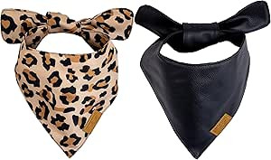 Remy+Roo Dog Bandanas - 2 Pack | Boujee Set | Premium Durable Fabric | Unique Shape | Adjustable ... | Amazon (US)