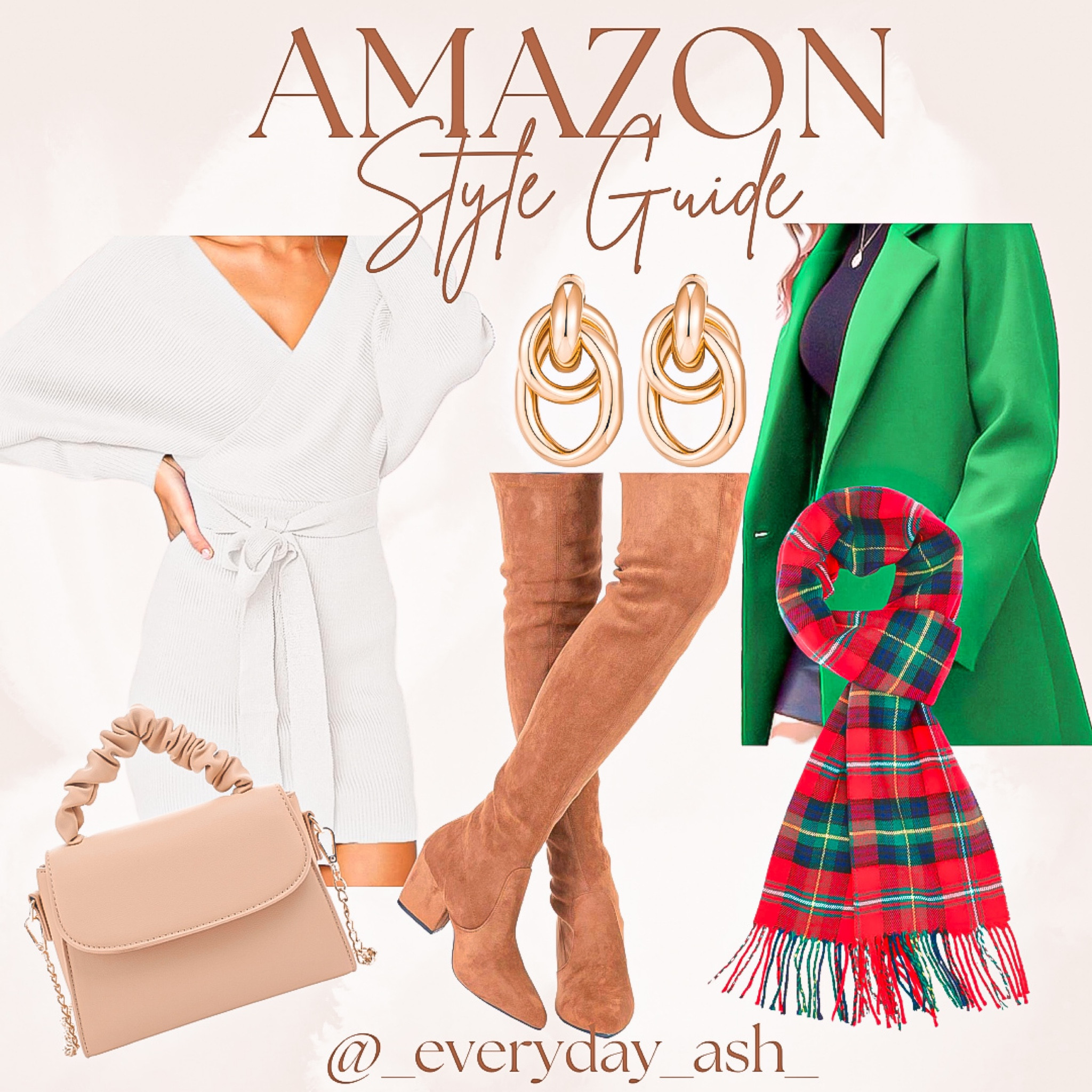 Holiday look 💚

How chic is this outfit? 
I just ordered the dress and boots - stay tuned 🤍

I think the jacket is so beautiful! It comes in a few colors as does the dress as well 😊

Amazon fashion, Christmas outfit, Thanksgiving outfit, family photos, white dress, sweater dress, neutral purse , handbag, Amazon jewelry, gold earrings , knee high boots, scarf, red and green scarf , green peacock, jacket, winter coat 

#LTKSeasonal #LTKGiftGuide #LTKHoliday