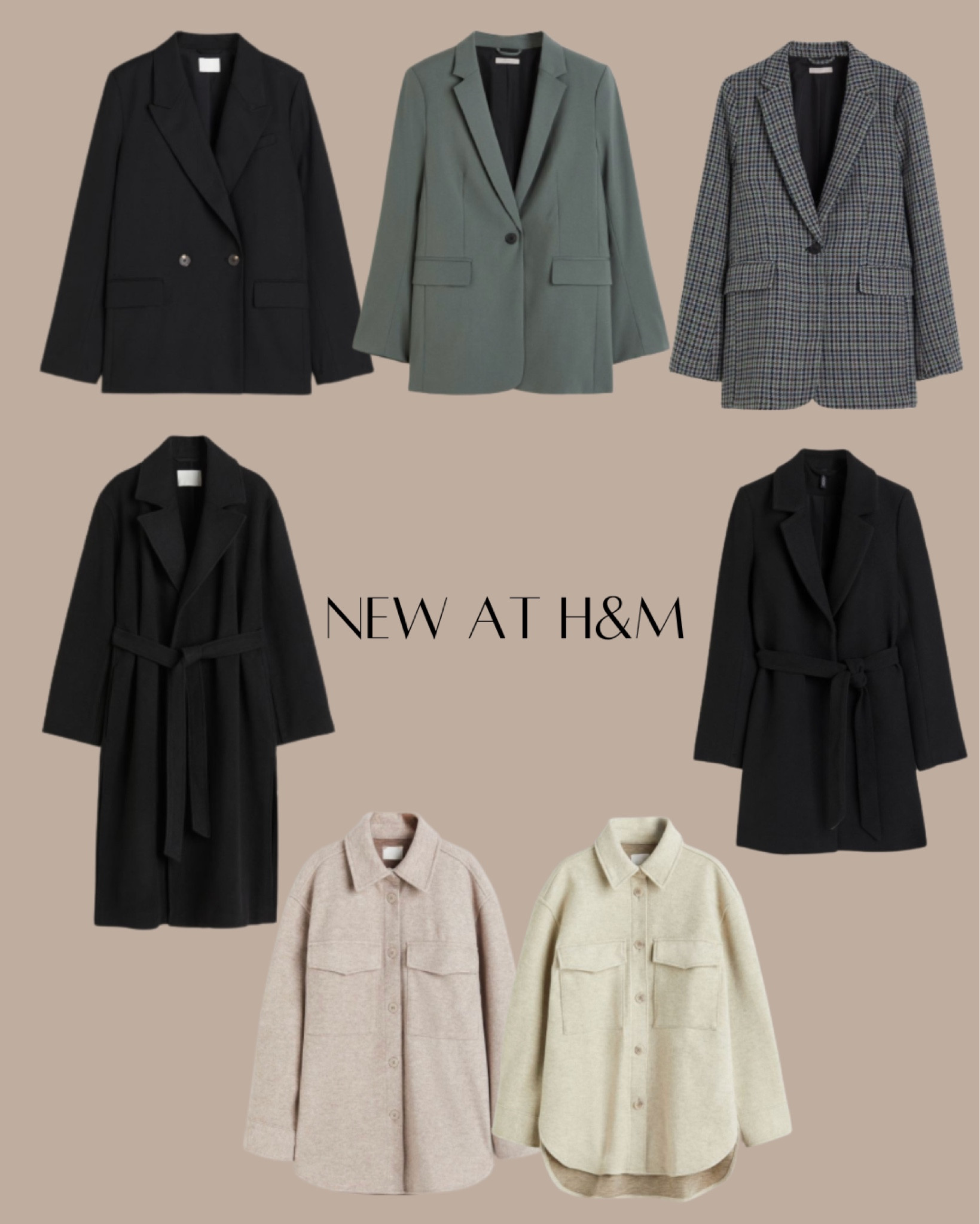 h and m black coat