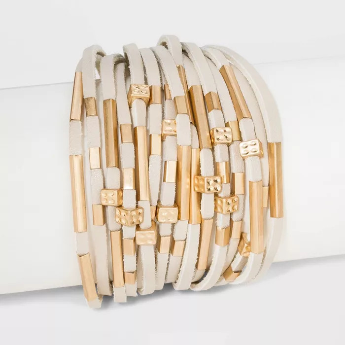Target/Women/Women's Jewelry/Bracelets‎Simulated Leather and Tube Slider Magnetic Bracelet - Un... | Target
