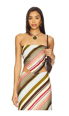 FAITHFULL THE BRAND Antibes Strapless Top in Meleu Stripe Multi from Revolve.com | Revolve Clothing (Global)