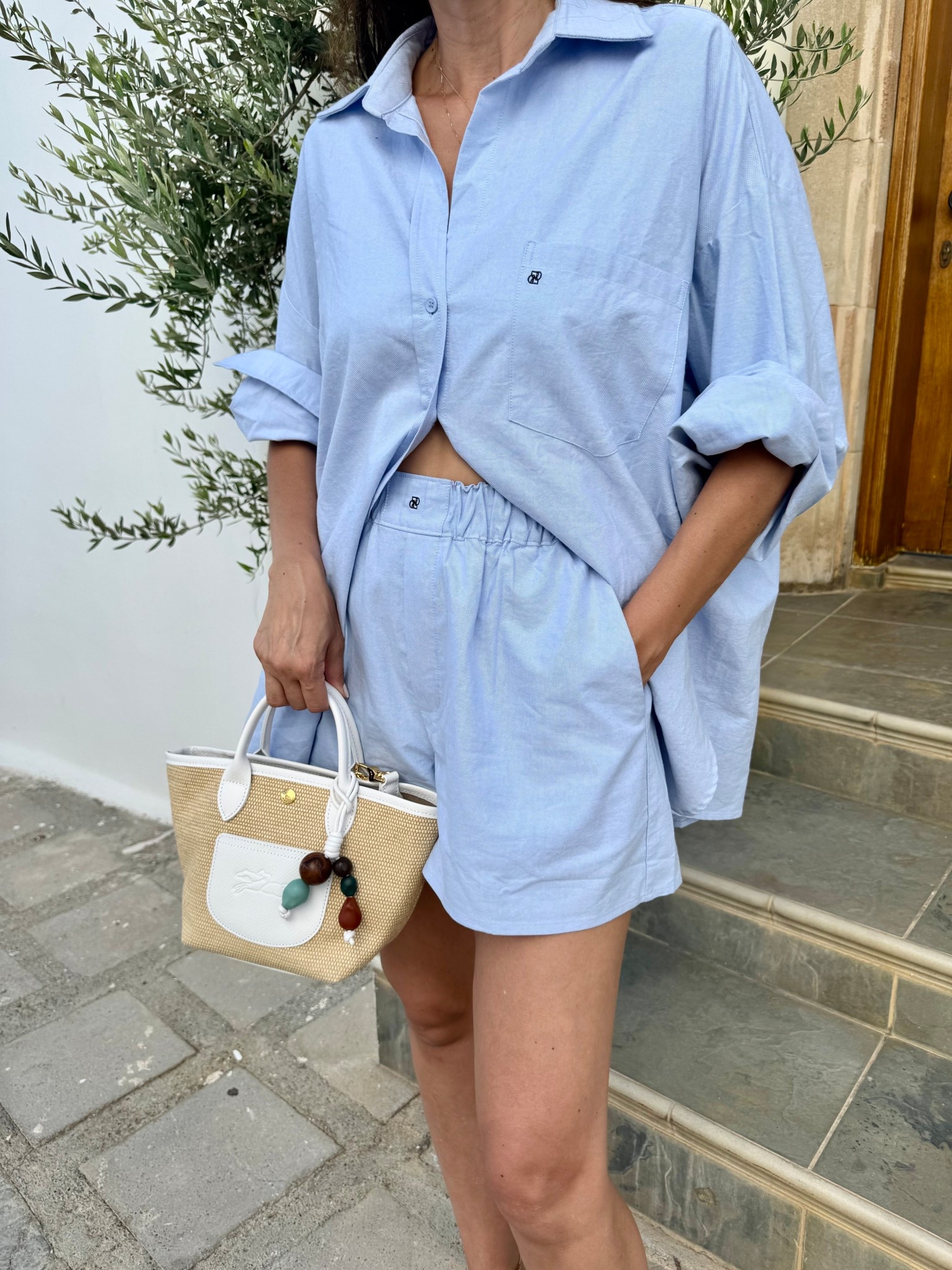 Matching oversized shirt and short set. #dissh #oversizedshirt #summerset