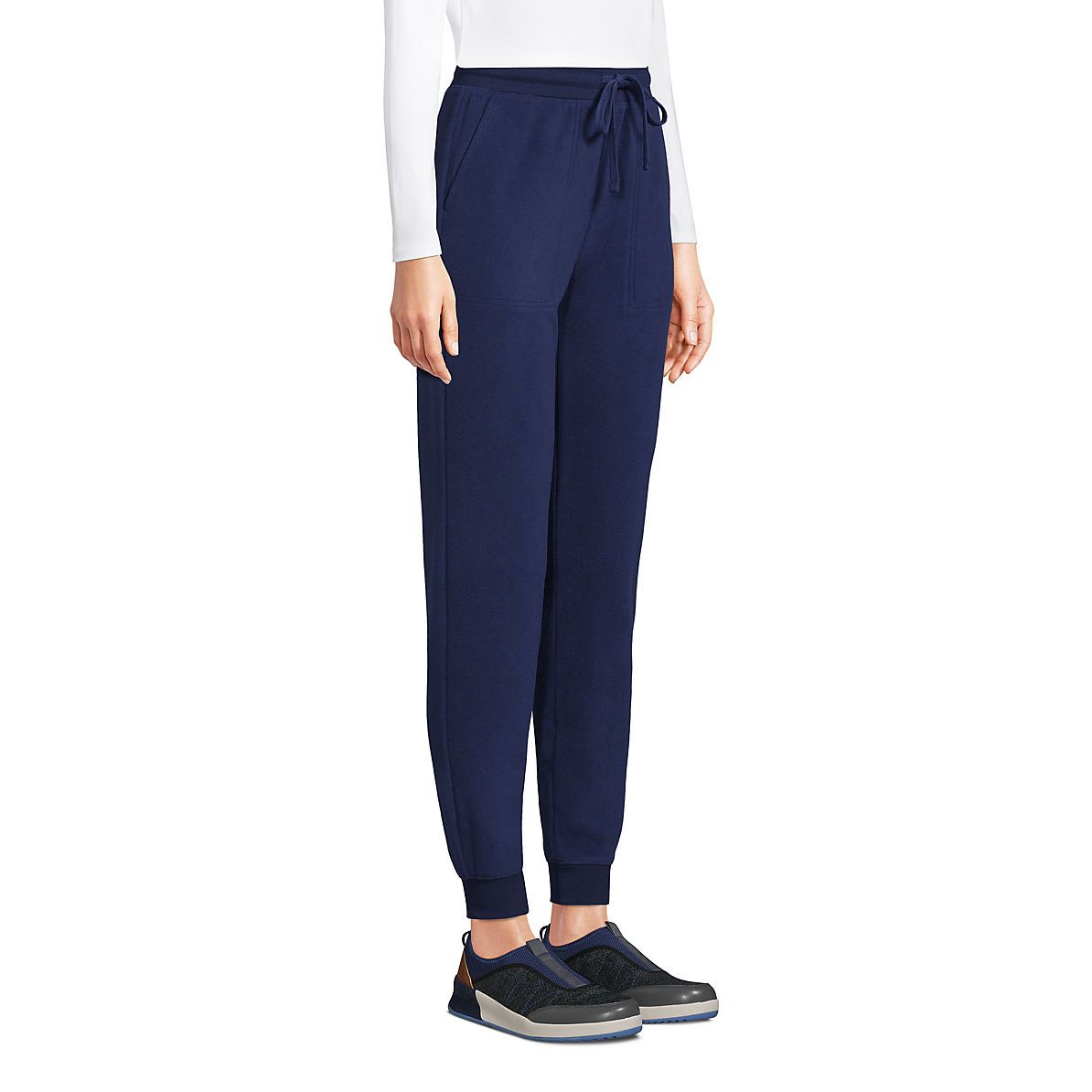 Women's Tie Waist T100 Fleece Jogger Pants | Lands' End (US)