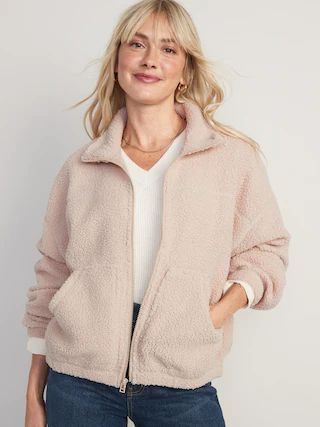 Slouchy Sherpa Zip Jacket for Women | Old Navy (US)