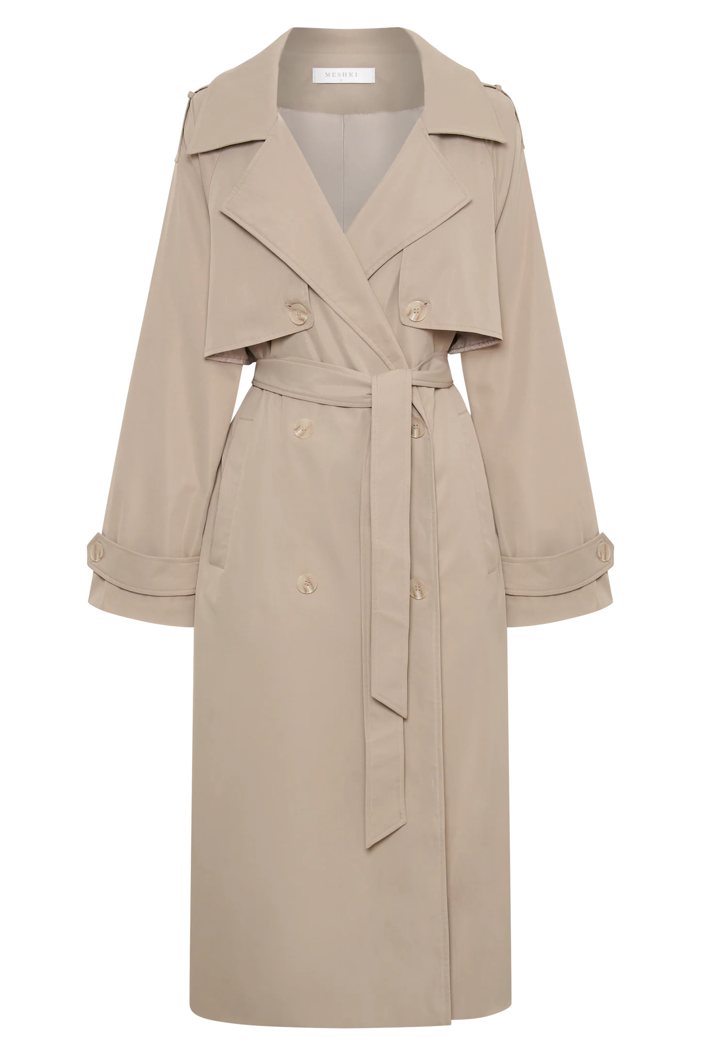 Oversized Trench Coat - Beige | MESHKI US