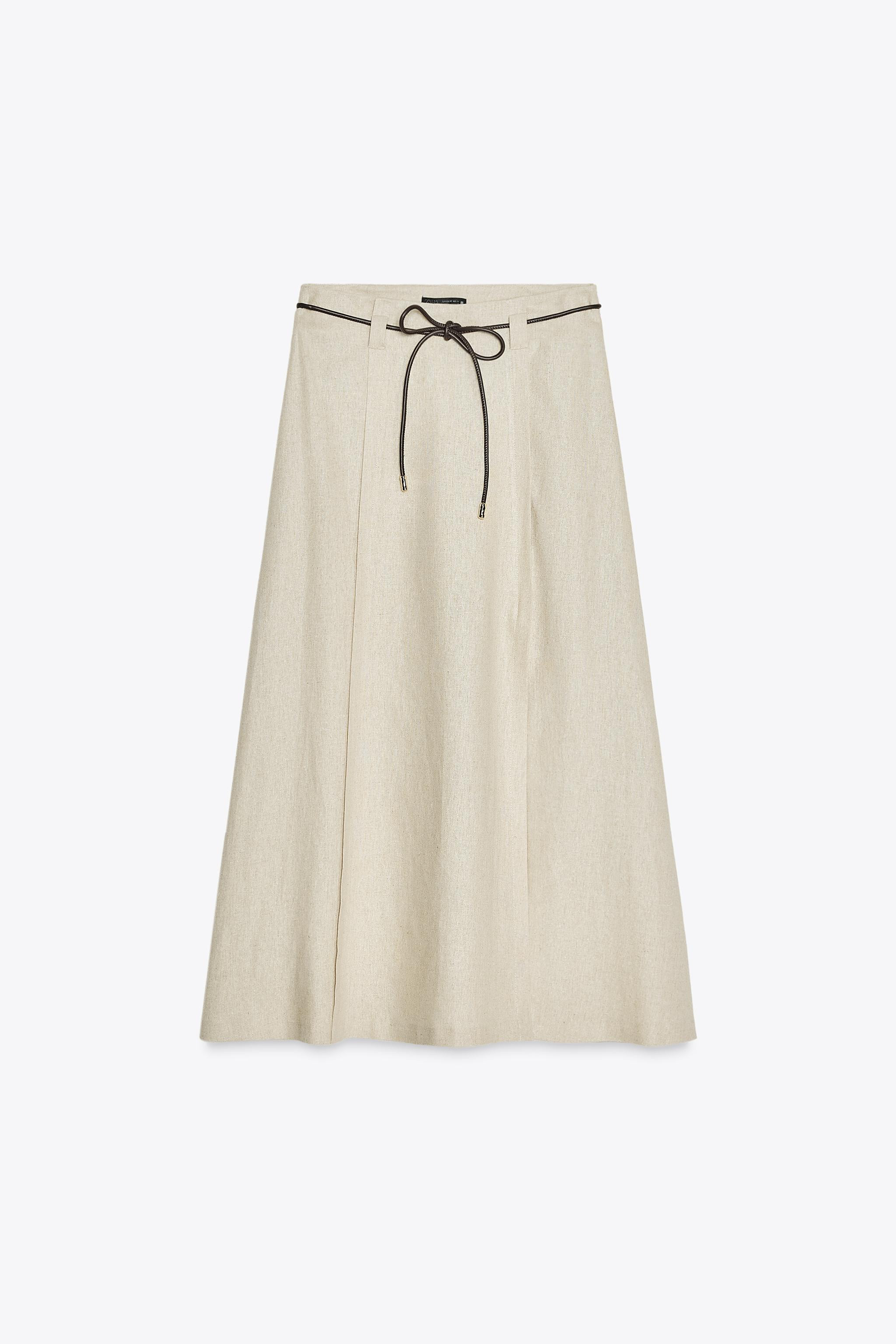 LINEN MIDI SKIRT | Zara UK