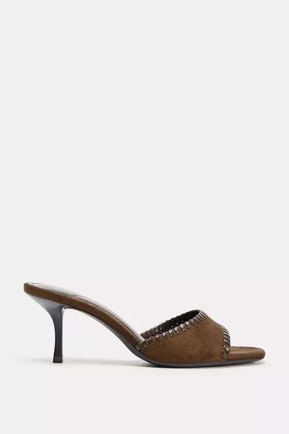 TOPSTITCHED HEEL MULES | Zara Canada