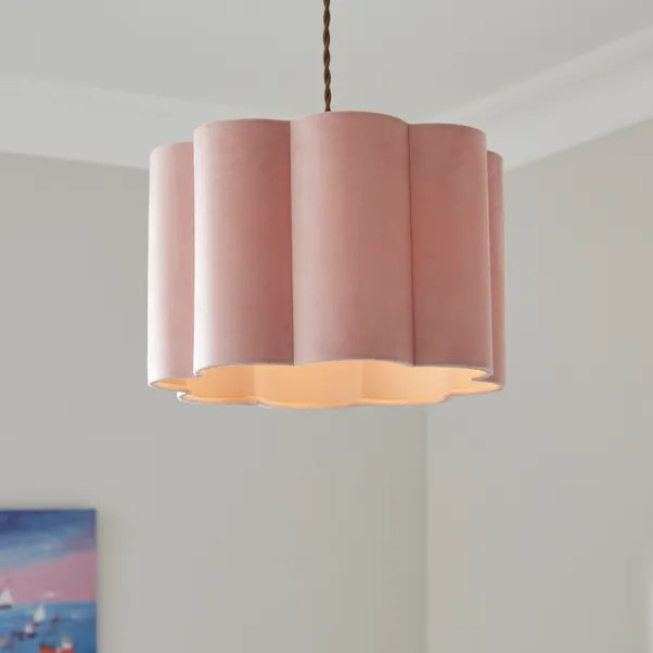 Alex Pleated Velvet Easy Fit Drum Lamp Shade | Dunelm
