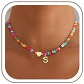 Eaciy Colorful Initial Necklaces for Girls Women Kids - Teen Girls Gifts Trendy Stuff Beaded Init... | Amazon (US)