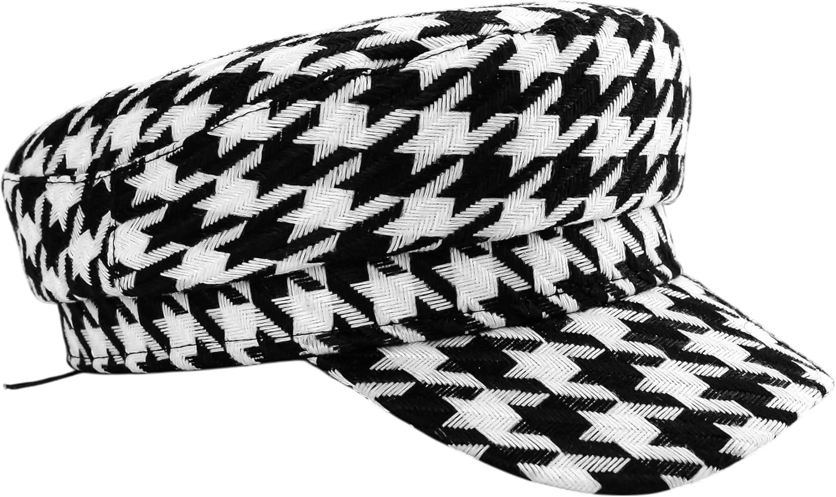 Houndstooth Pattern Hat Chic Fiddler Cap for Women – Fashionable Plaid Beret, Stylish Caps, Bla... | Amazon (US)