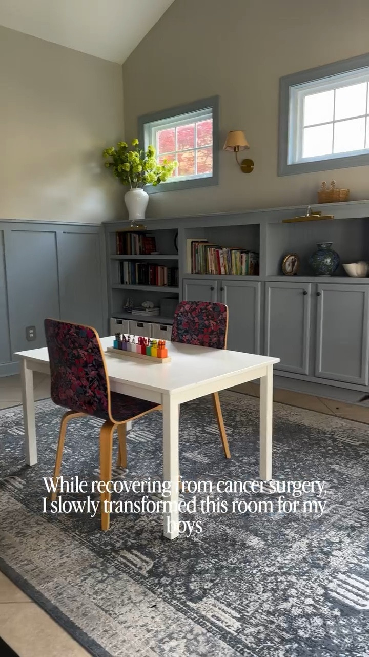While recovering from reconstruction surgery because of cancer, I slowly transformed this room for my boys.

During recovery, I spent a lot of time at home and I needed something positive to focus on.

Little by little, this playroom came together.

It reminded me that even in really hard seasons, you can still build beautiful things. 🤍
.
playroom reveal, kids playroom makeover, playroom decor ideas, playroom organization ideas, playroom design inspiration, kids playroom aesthetic, mom life home decor, motherhood lifestyle creator, decorating during cancer recovery, life after cancer journey
.
.

#playroomreveal #kidsplayroom #momlifecreator #homeinspiration #lifeaftercancer

#LTKmomlife #LTKHome #LTKSaleAlert